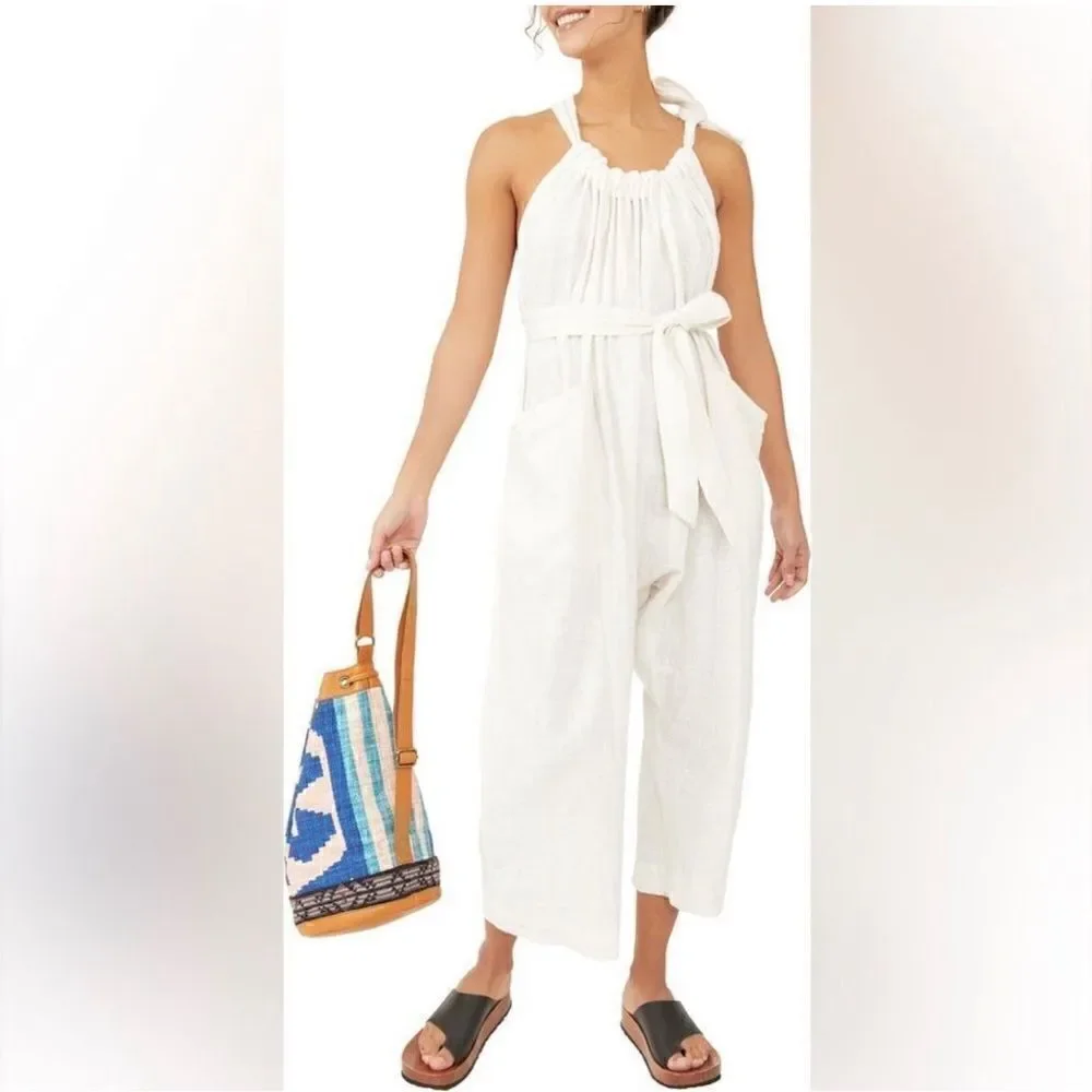 Free People NWT Henriette One Piece Jumpsuit Ivory Small